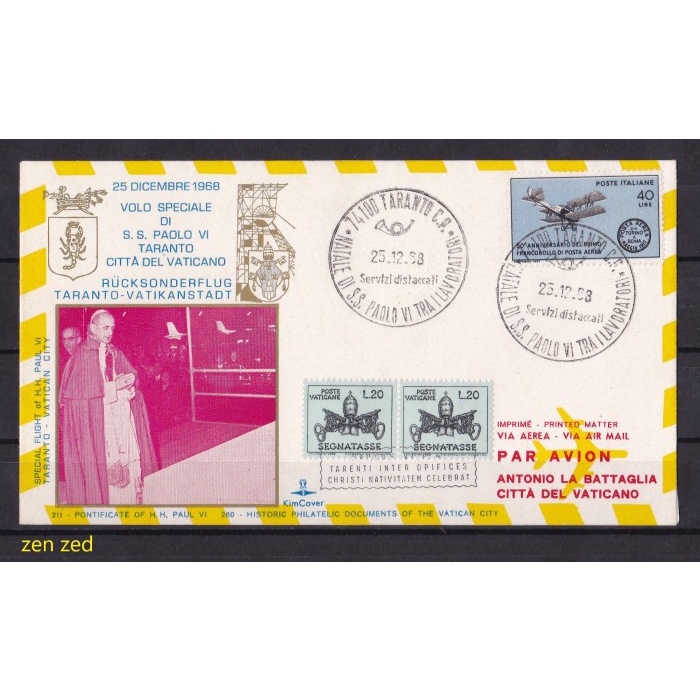 

A005 Prangko FDC SHP Vatican City 1968 Pontivicate of H.H Paul VI