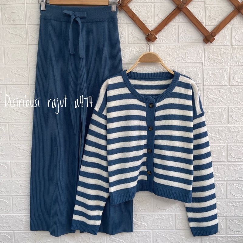 ONESET CARDIGAN BASIC TOP CORLA SETELAN CELANA KULOT