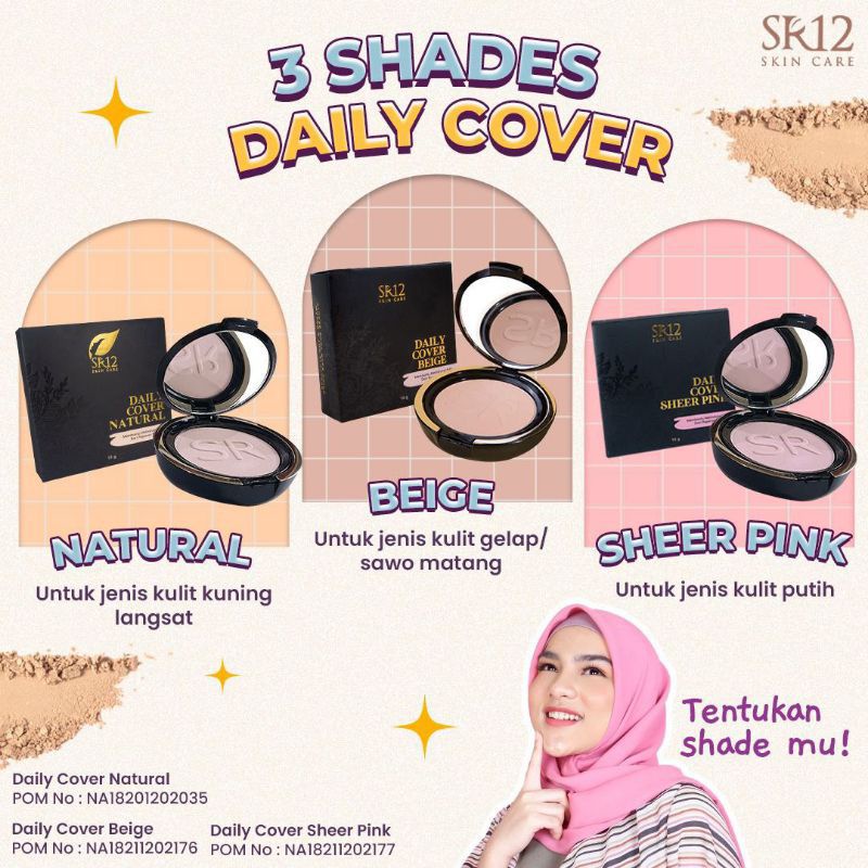 Daily Cover SR12 / Bedak Padat SR12 / Bedak anti luntur / Bedak bikin Glowing