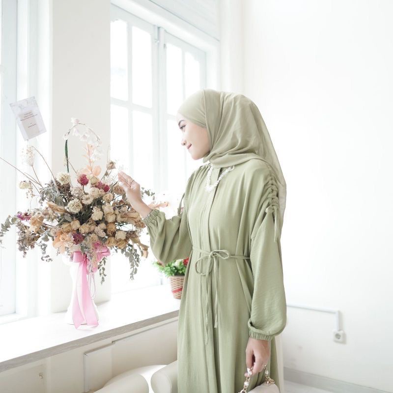 Gamis Farrisa Dress Crinkle Airflow Polos Model Terbaru