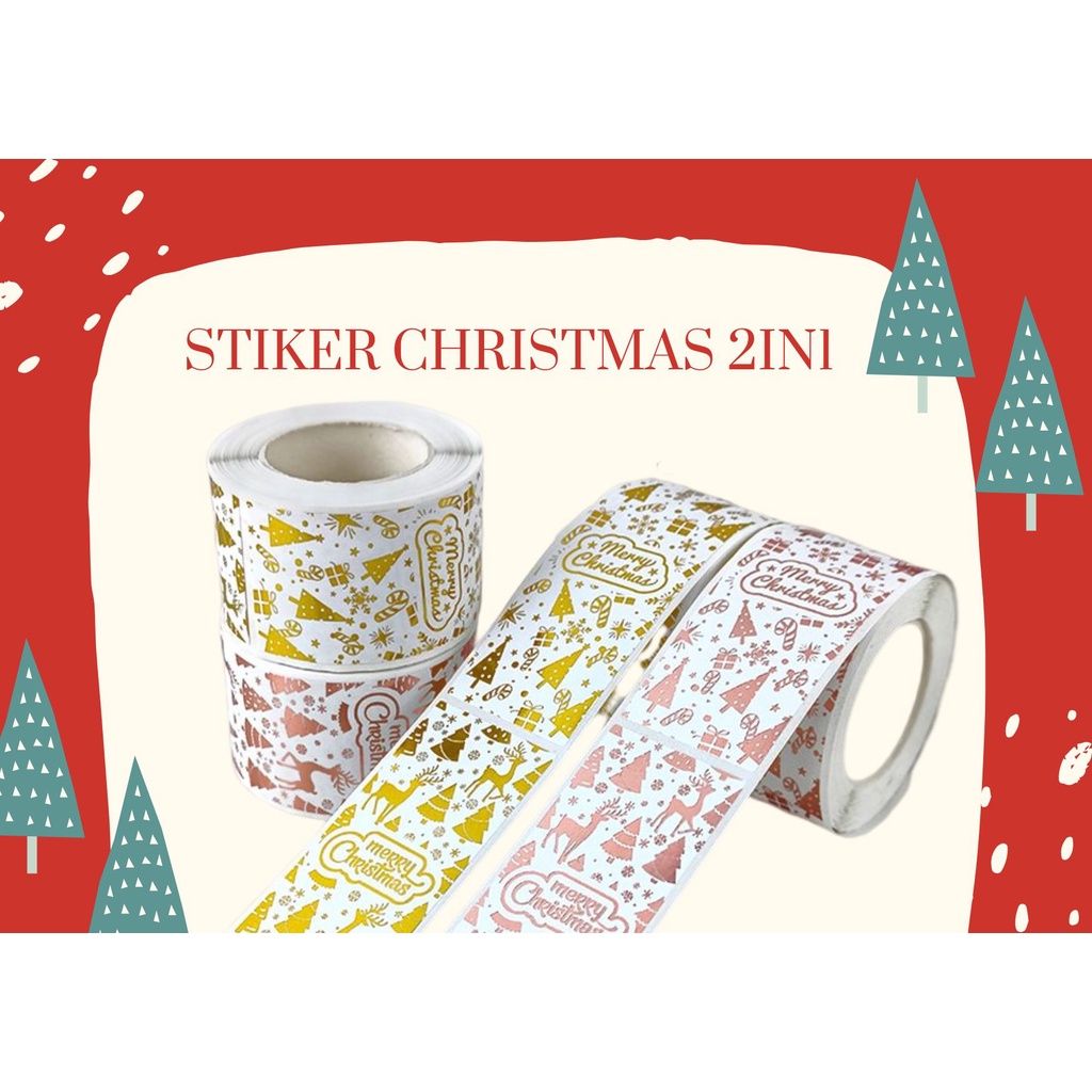 

[120pc] Stiker Thank You Segel Seal Penutup Hampers / Kado Natal Christmas Kotak Panjang Foil