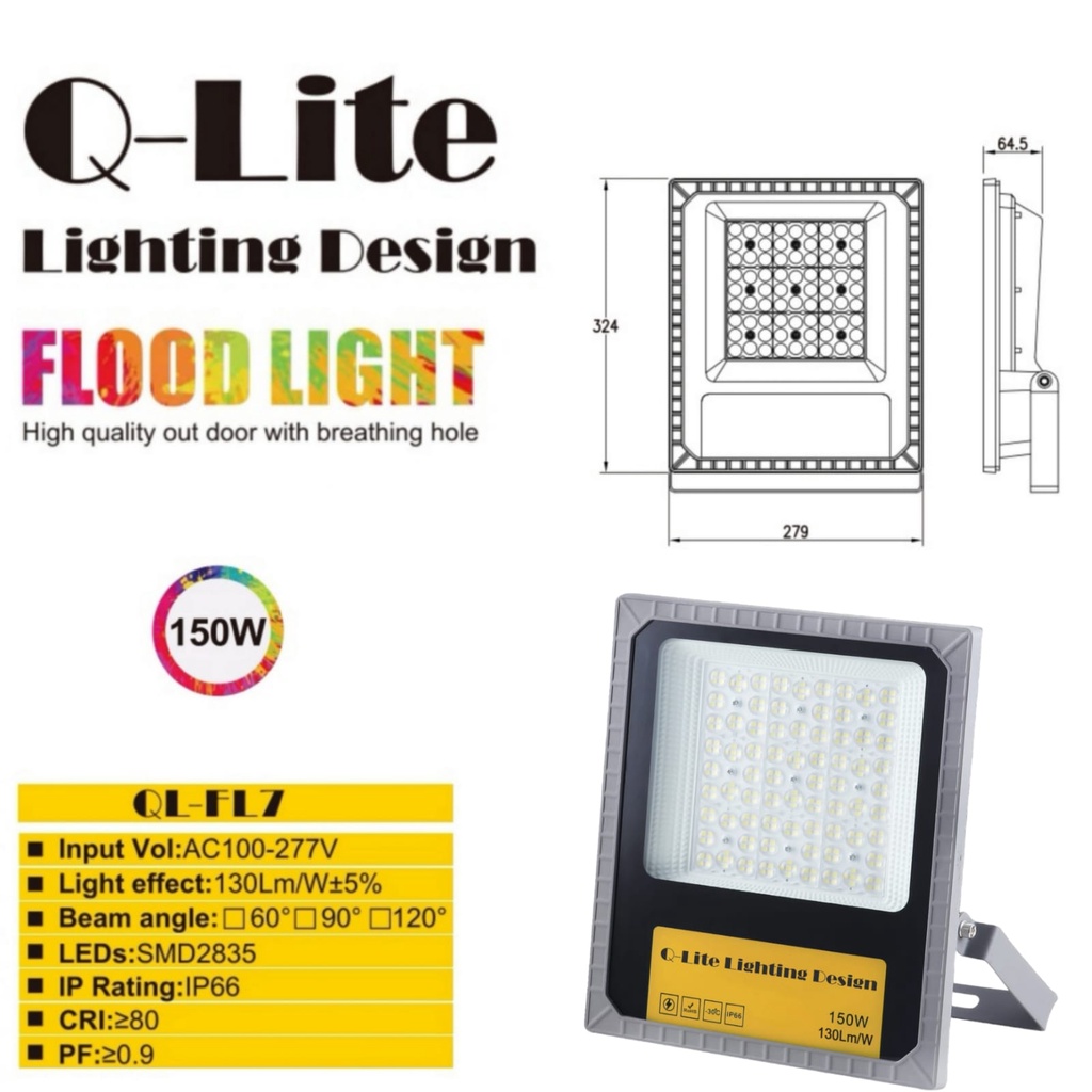 Lampu Sorot led 150watt IP66 Qlite / lampu jalan / lampu pju led / lampu sorot pju / lampu led sorot