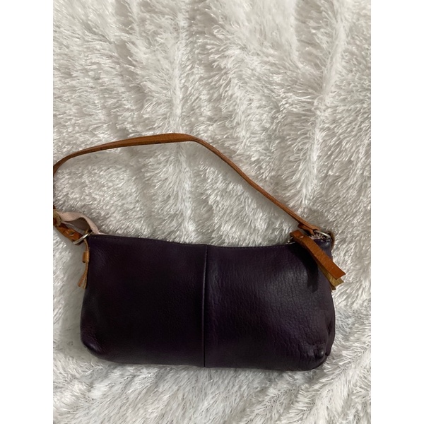 tas ketek kulit asli warna ungu