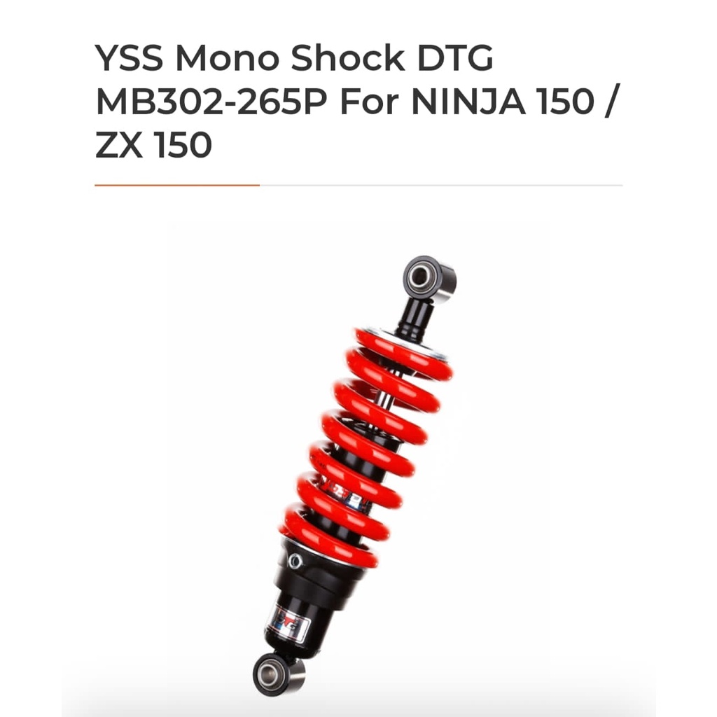 YSS Mono Shock DTG MB302-265P For NINJA 150 / ZX 150