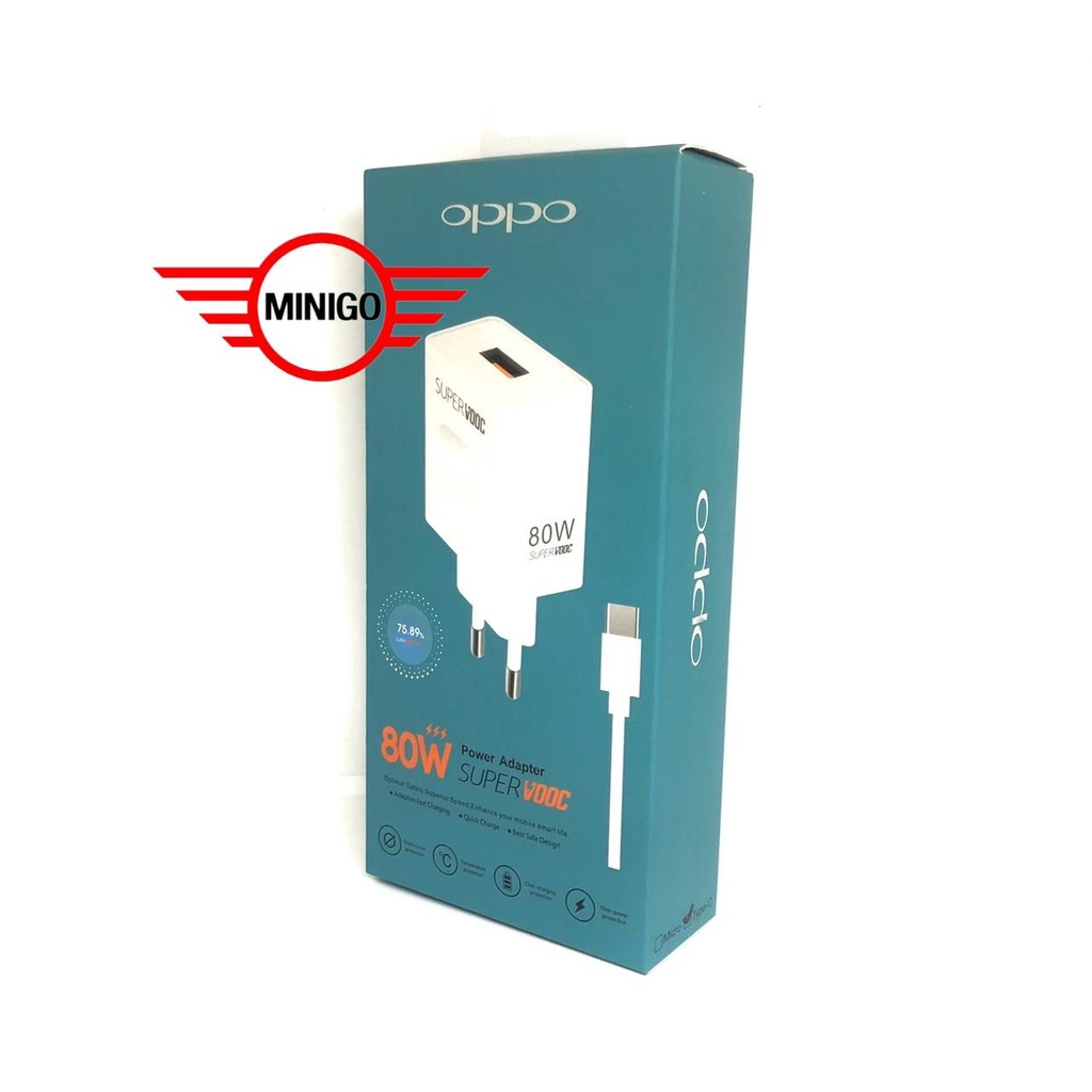 PROMO Charger Casan Cas Oppo Reno9 pro 2023 A92 A33 A52 A53 A54 A55 Reno 4F 80W Fast Charging Tipe TYPE C dan MICRO-USB