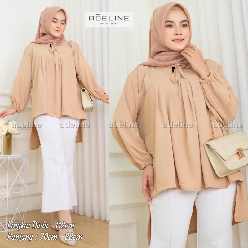 Freya Top - Atasan Wanita Blouse Oversize Crinkle Floy / 389-6996