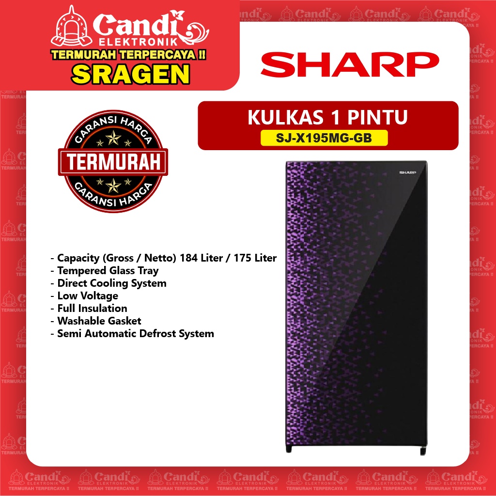 SHARP Kulkas 1 Pintu SJ-X195MG-GB