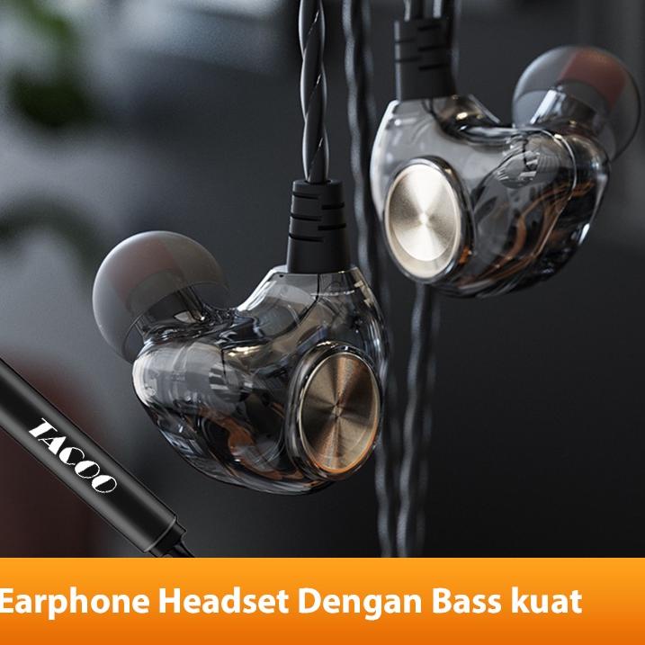 Langsung Kirim TACOO Wired Headset Earphone Gaming Earphone In-Ear Noise Cancelling Bass Stereo 3.5m