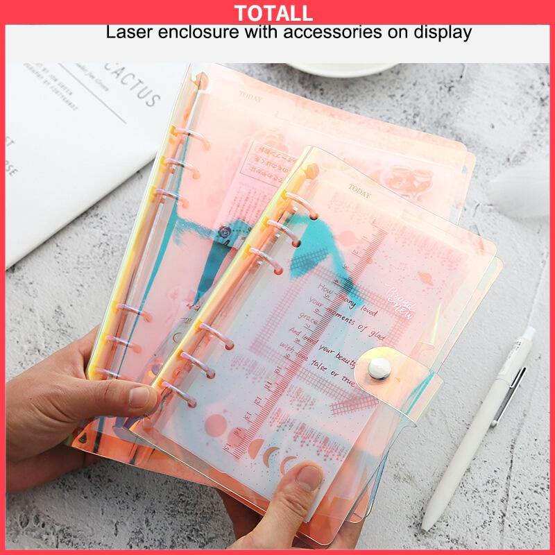 COD A6/A5 Clear Soft PVC Notebook Binder Cover Planner 6-Ring Loose-Leaf Folder Stationary-Totall