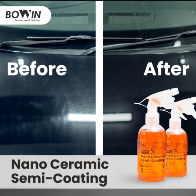 Bowin Semi Nano Ceramic Coating (Pengkilap Extra Kilau , Pelindung Cat Mobil dan Motor)