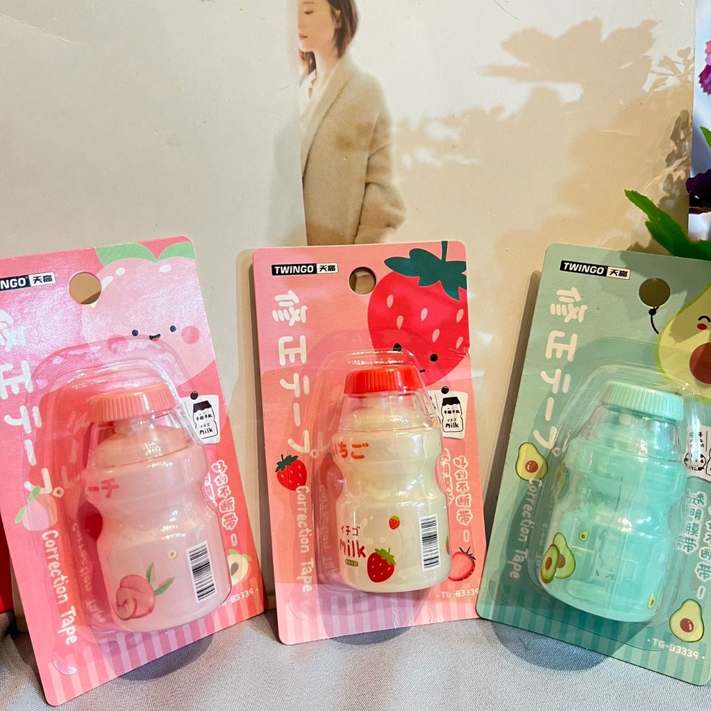 CORRECTION TAPE LUCU MODEL YAKUL MILK DRINK READY 3 WARNA HARGA MURAH TIP EX IMUT BENTUK MINUMAN YAKUL ADA WARNA MERAH KUNING BIRU KUALITAS IMPORT TERBAIK
