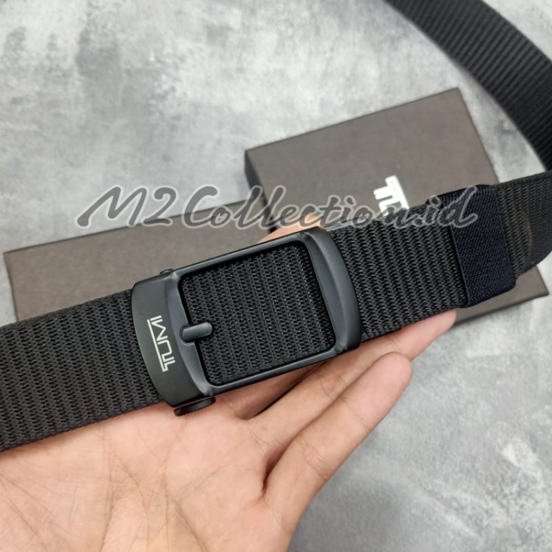 Ikat Pinggang TUMI Jepit Nylon Leather Men Belt/Gesper Impor