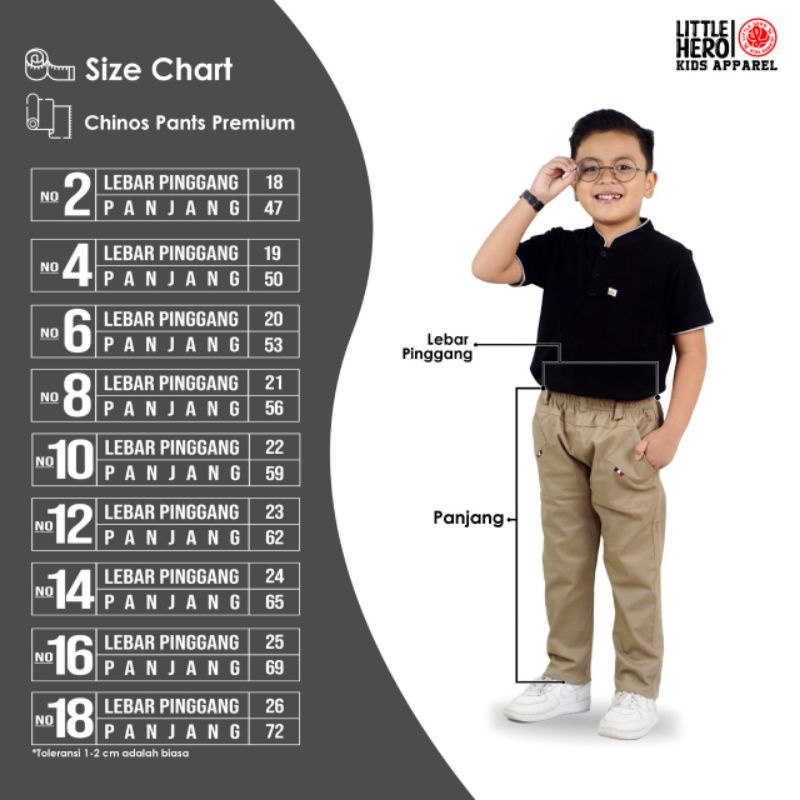 Celana Chino Chinos Panjang Anak Laki Laki Cowok Little Hero Terbaru 1 2 3 4 5 6 7 8 9 10 11 12 13 Tahun