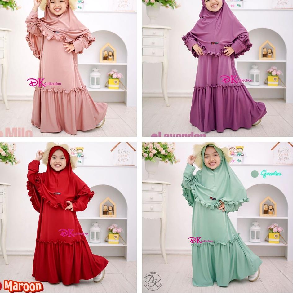 [CODEJO22] GAMIS ANAK SHAFEA JERSEY KOMPLIT HIJAB  / DRESS ANAK JERSY ORI DK COLLECTION Kirim.langsu