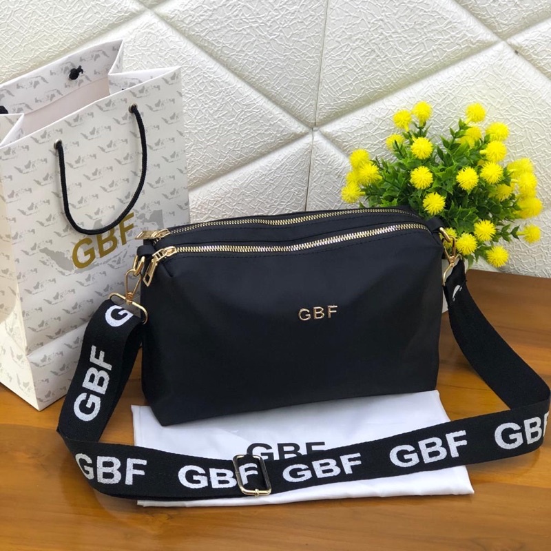 tas wanita GBF ruang 2 nylon free paperbag uk 25x16 kode 09-9