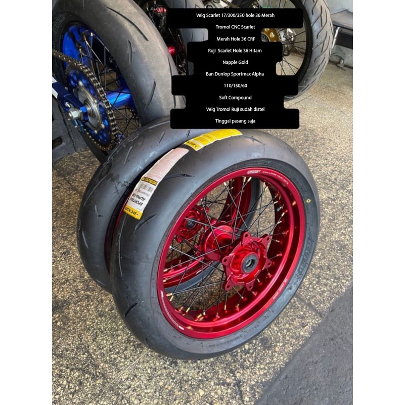 BANSET SUPERMOTO CRF BAN DUNLOP SPORTMAXX ALPHA JAPAN 110/150/60