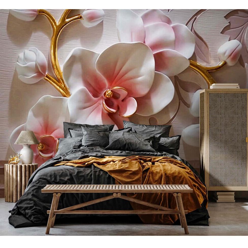 [PRODUK VSZSW] Wallpaper Custom Floral 3d, Wallpaper Dinding 3d, Wallpaper Custom 3d,Wallpaper Bunga 3d IMI