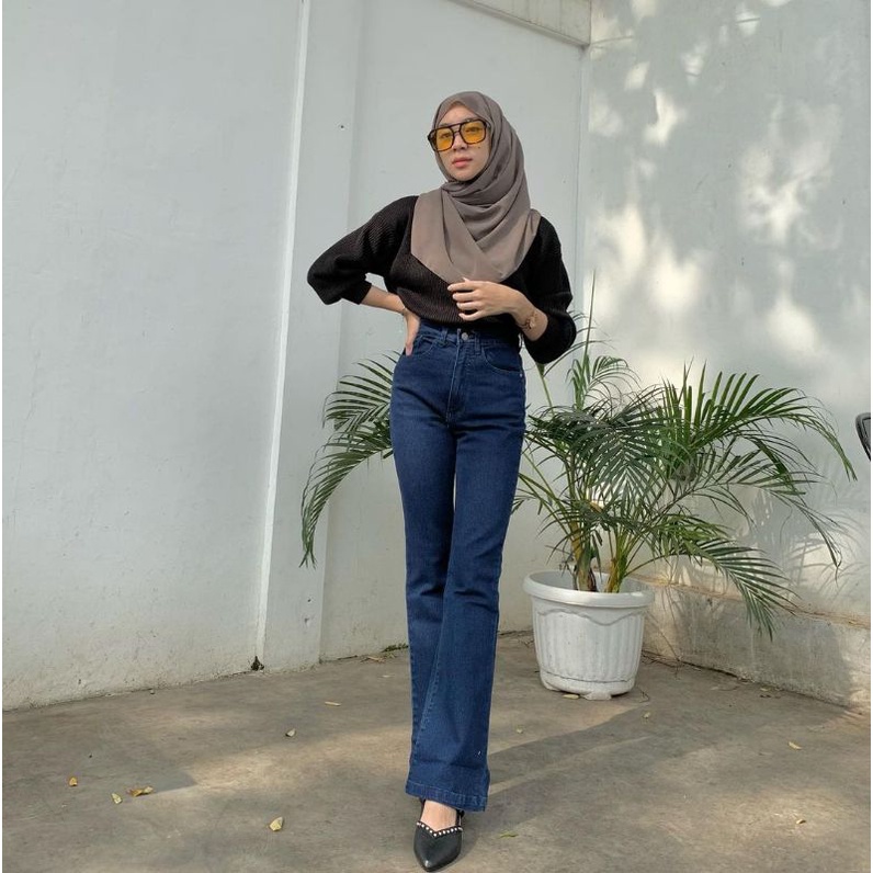 Celana Jeans Cutbray Wanita loose