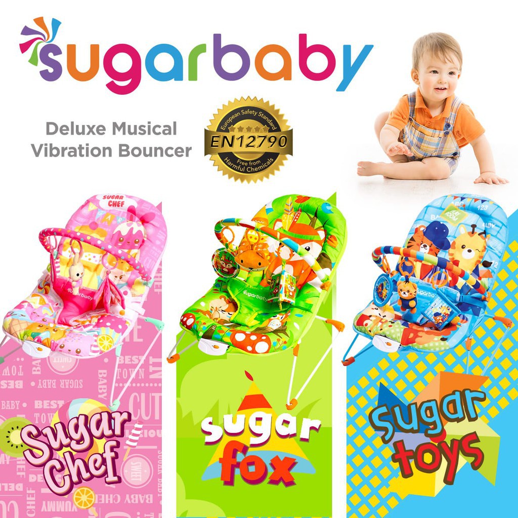 SugarBaby Deluxe Musical Vibration Bouncer 1 Recline