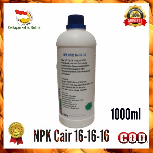 Terlaris" Pupuk Kocor NPK Cair 1000ml,NPK 16 16 16 Pupuk Pemicu Pertumbuhan *n;