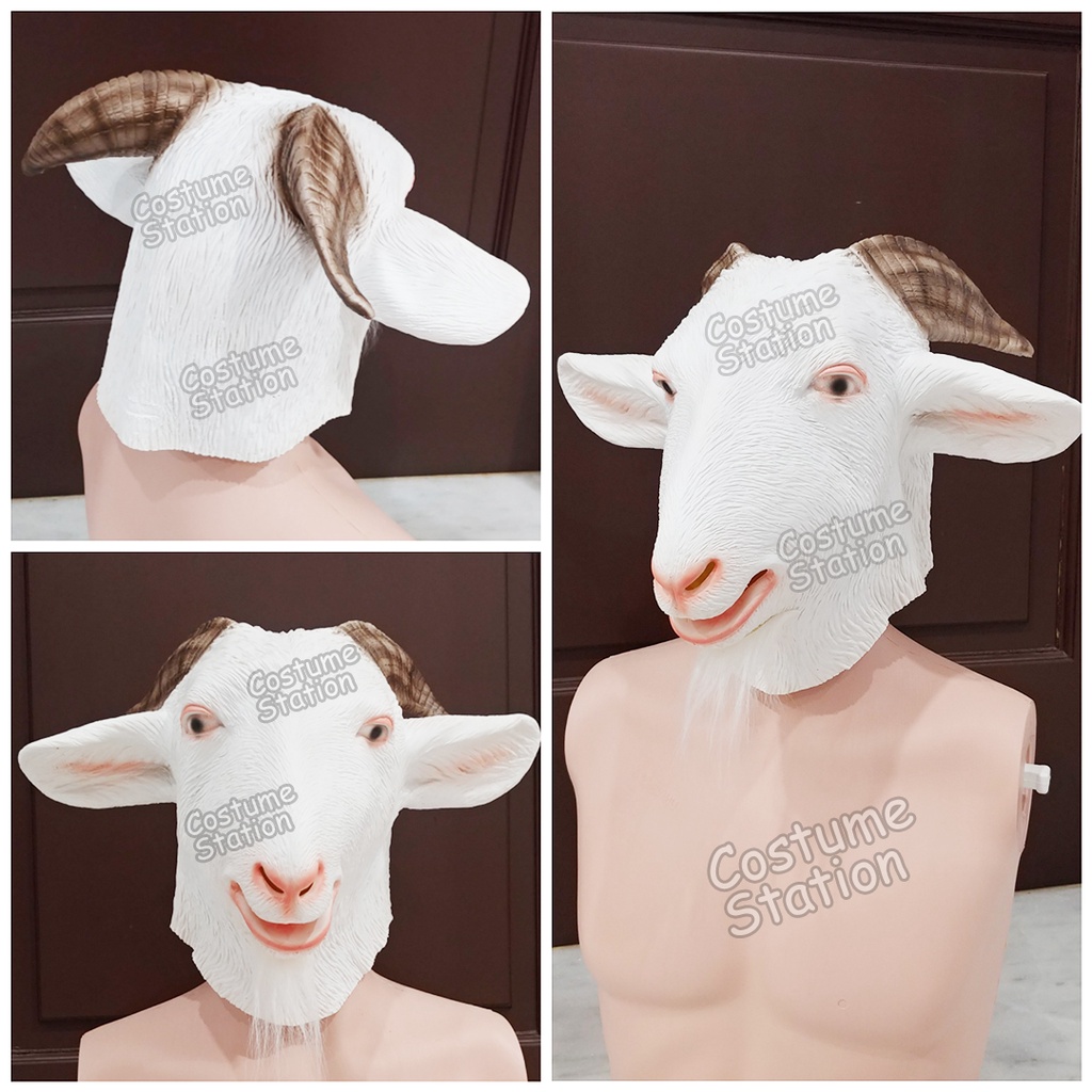 Topeng Kambing / Goat Mask Latex Lebaran Hewan Binatang Animal Halloween