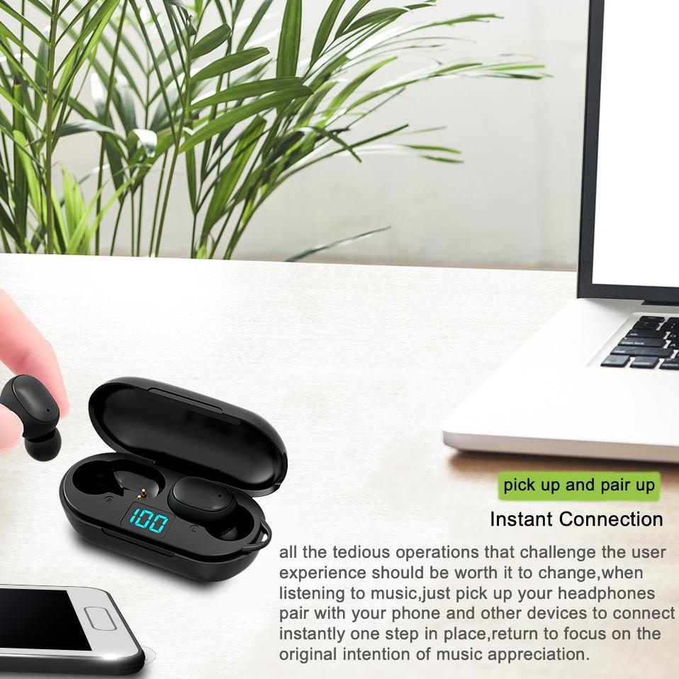 Booming Inone TWS Earphone Bluetooth Wireless Earbuds Digital Display BT 5.0 Touch Control Waterproo