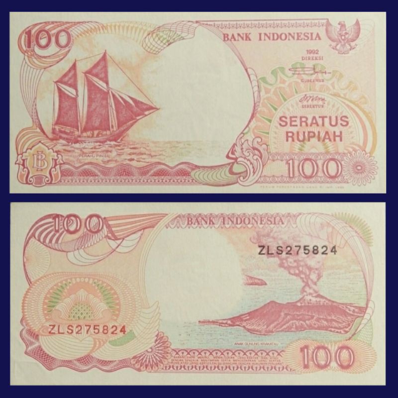 UANG KUNO 100 PERAHU PINISHI INDONESIA UNC