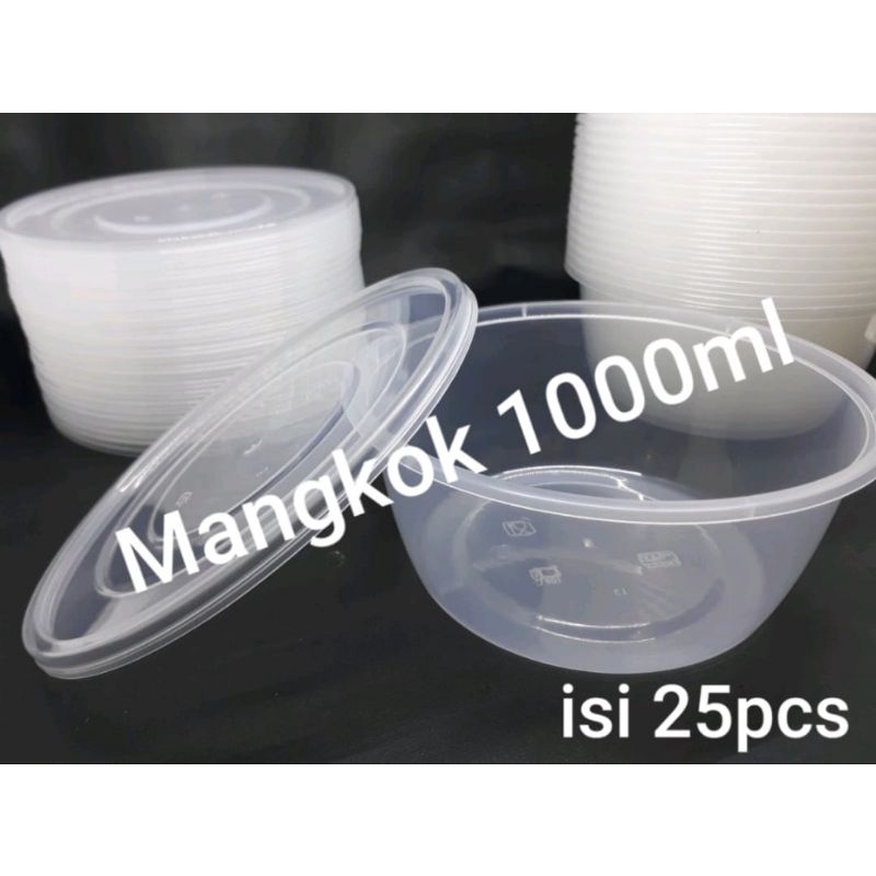 MANGKOK BULAT 1000ML - MANGKUK THINWALL 1000 ML- ISI 25PCS