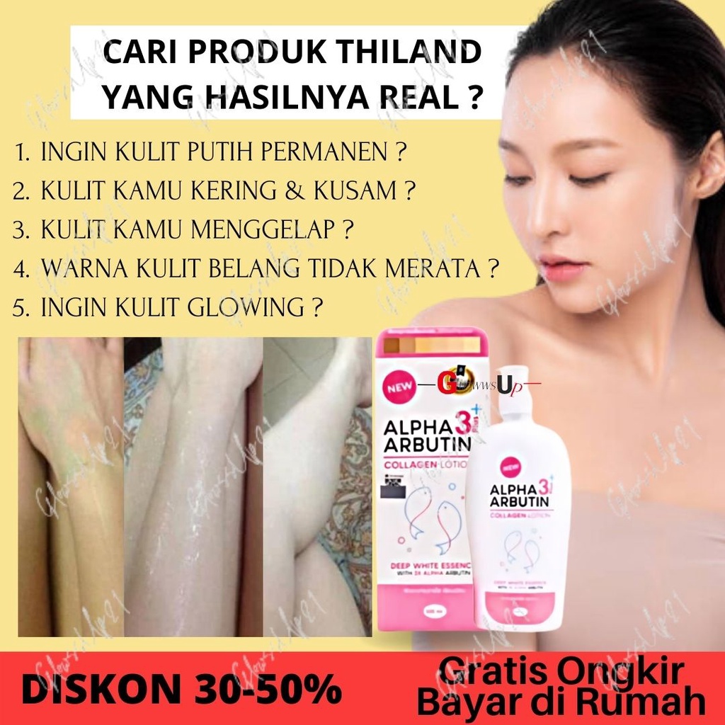 PEMUTIH BADAN PERMANEN ALPHA ARBUTIN COLLAGEN LOTION 500ML ORIGINAL - ALPHA ARBUTIN COLLAGEN BODY LOTION PERAWATAN TUBUH