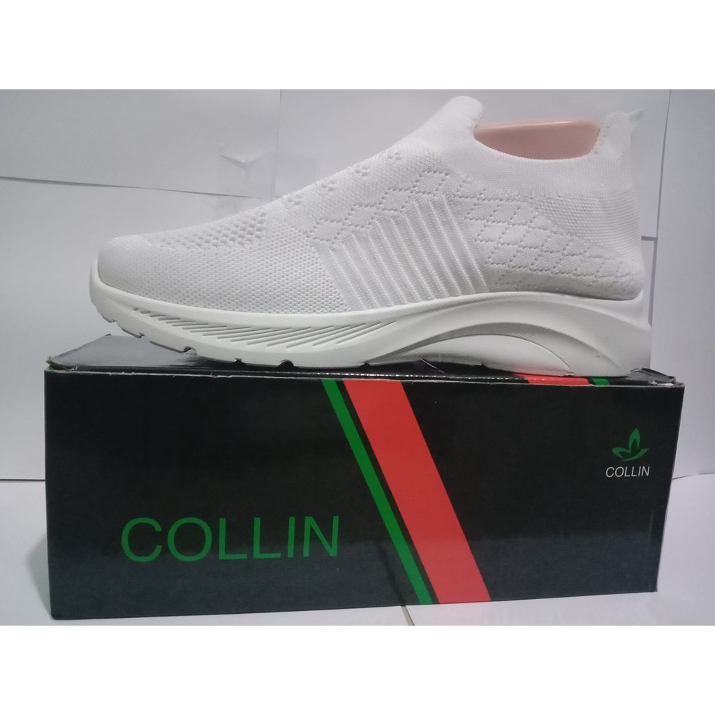 COLLIN SX8510 SEPATU RAJUT PUTIH POLOS IMPORT /WANITA DEWASA