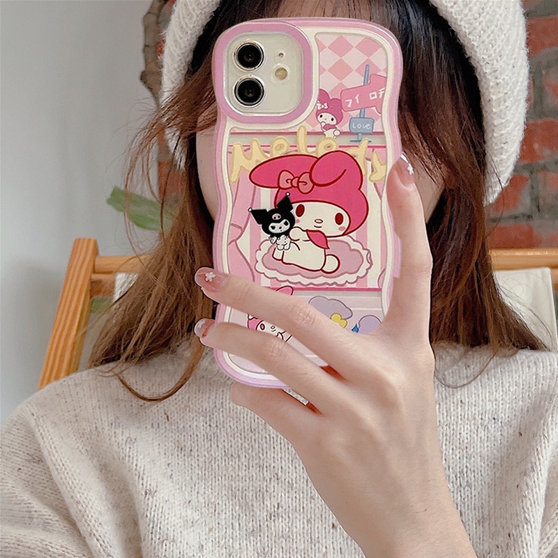 Casing Kuromi Melody Kartun Lucu Untuk Samsung A14 A04 A32 A04s A53 A50 A51 A04E A13 A12 A23 A03s A03 A20s A50S A30 A31 A11 A22 A52 A33 A20 A52s A21s Wavy Edge Transprent Soft Cover