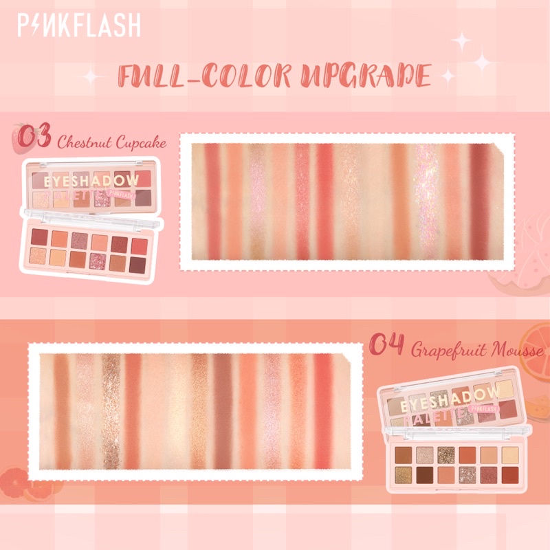 [BISA COD] PINKFLASH #PinkDessert 12 Shades Eyeshadow Palette - Eyeshadow Pinkflash - Pinkflash Pro Touch Eyeshadow Palette