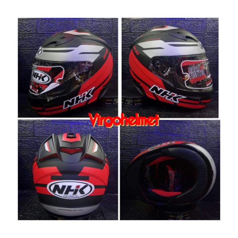 HELM NHK GP1000 M19 BLACK RED DOFF DOUBLE VISOR SNI DOT (ongkir Termurah 2 kg)