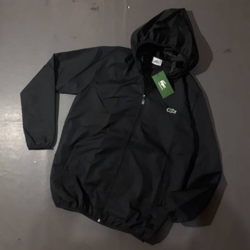 JAKET PREMIUM  LACOSTE BUAYA IJO BORDIR WATERPROOF BLACK HIGH QUALITY CASUAL HYPE FASHION JAKET OUTDOR JAKET ANTI AIR