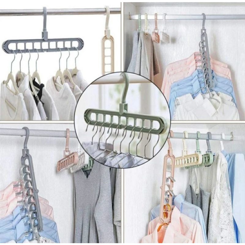 Magic Hanger 9 in 1 Gantungan Baju Lemari Gantungan Putar Fleksibel