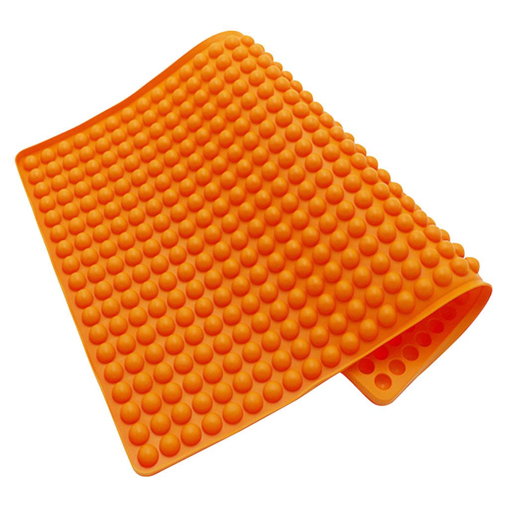 Cetakan Silikon 140-rongga Mini Bulat Permen Biskuit Cetakan BBQ Baking Mat Pot Food Pad Bakeware Orange