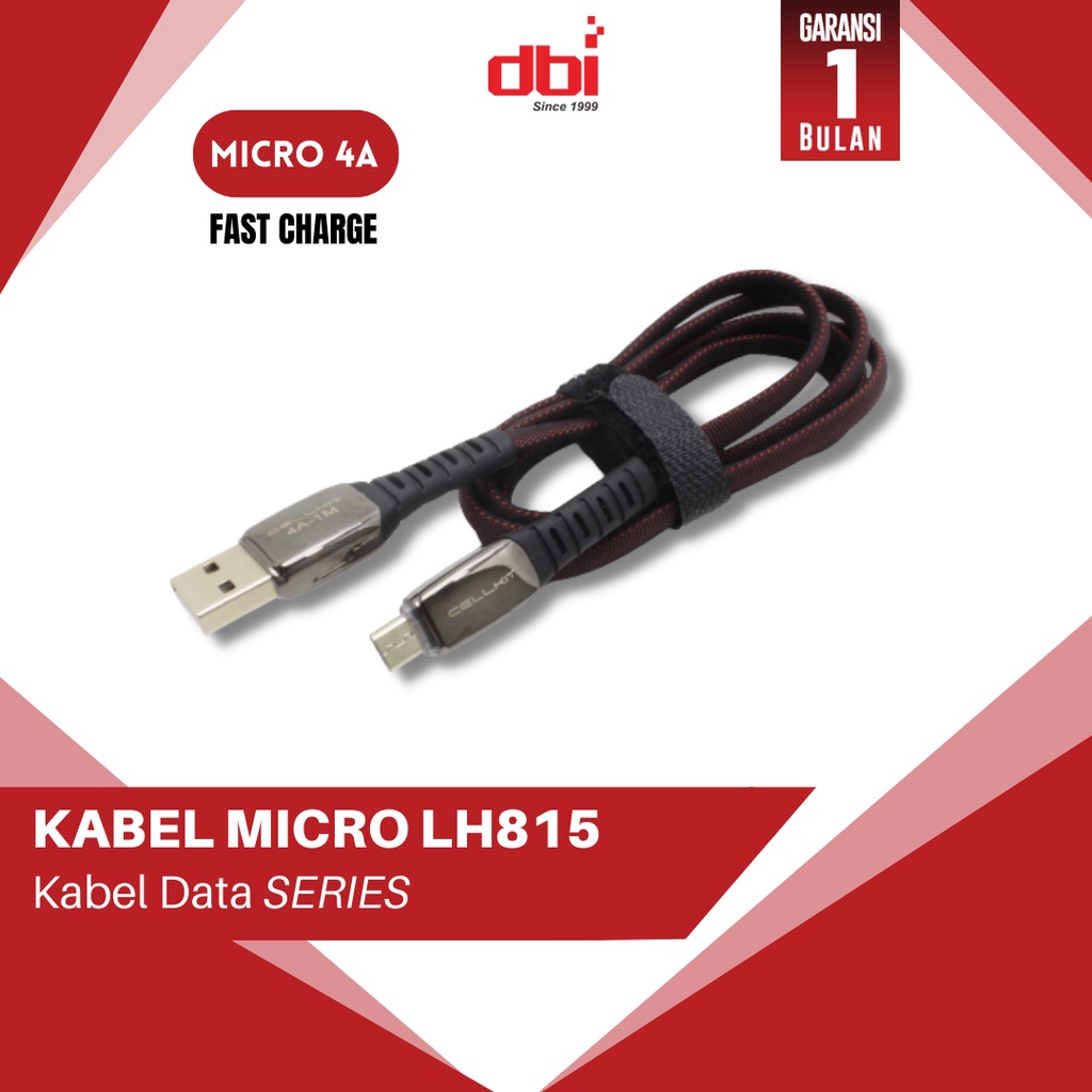 Kabel Data Flat Micro USB Type C IPhone Lightning 100cm LED FAST CHARGING 4A CELLKIT LH815