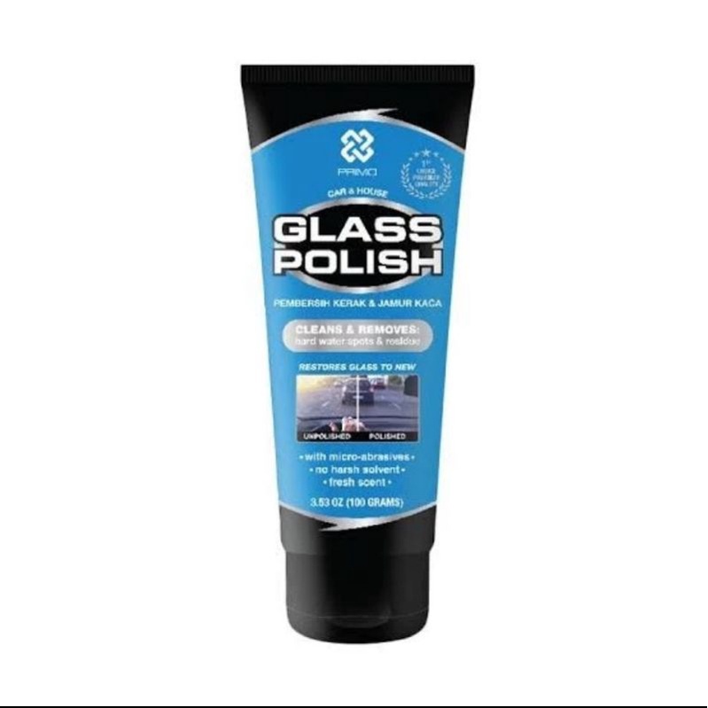Primo Glass Polish Pengilap, Pembersih Jamur Kaca Mobil & Rumah 100gr