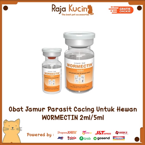 Wormectin 2ml,5ml obat jamur parasit cacing untuk hewan