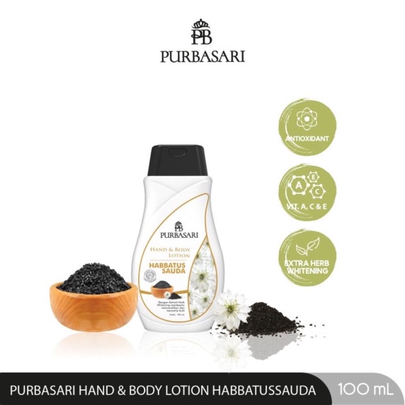 Purbasari Lotion Zaitun / Habbatusauda 100ml Lotion Badan