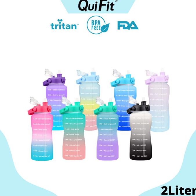 

QUIFIT - [2LLTX] Botol Minum Tritan Motivasi 100% BPA Free