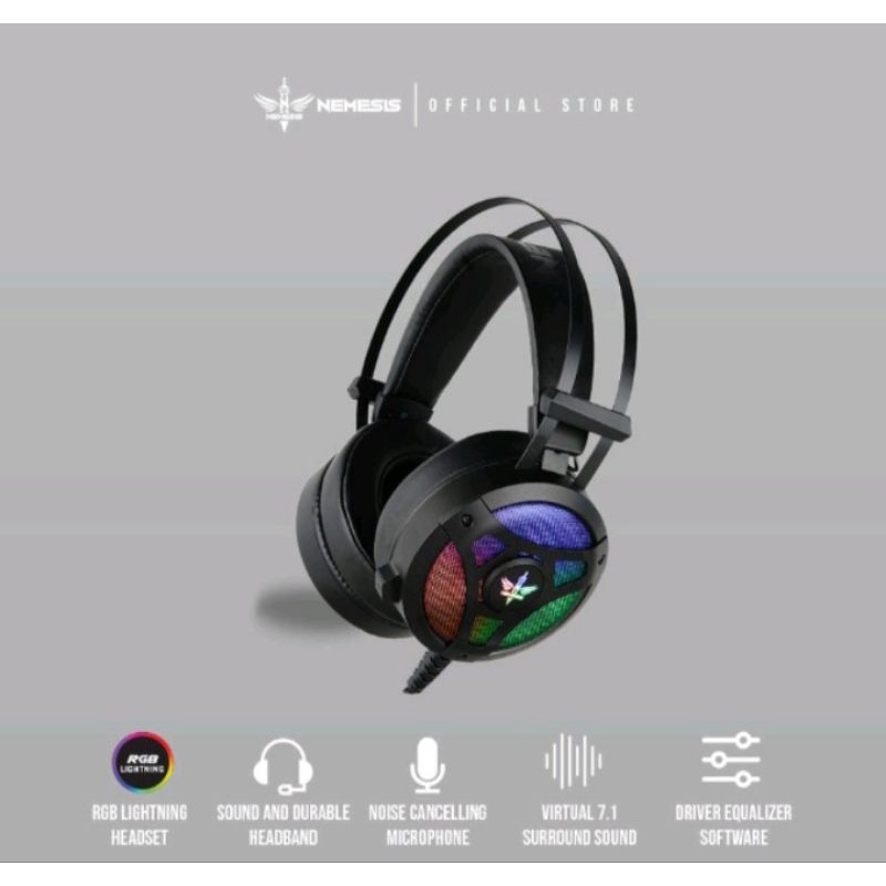 HEADSET GAMING NYK KRATOS RGB 7.1 HS-E7RGB Gaming 7.1 Surround Sound Headset