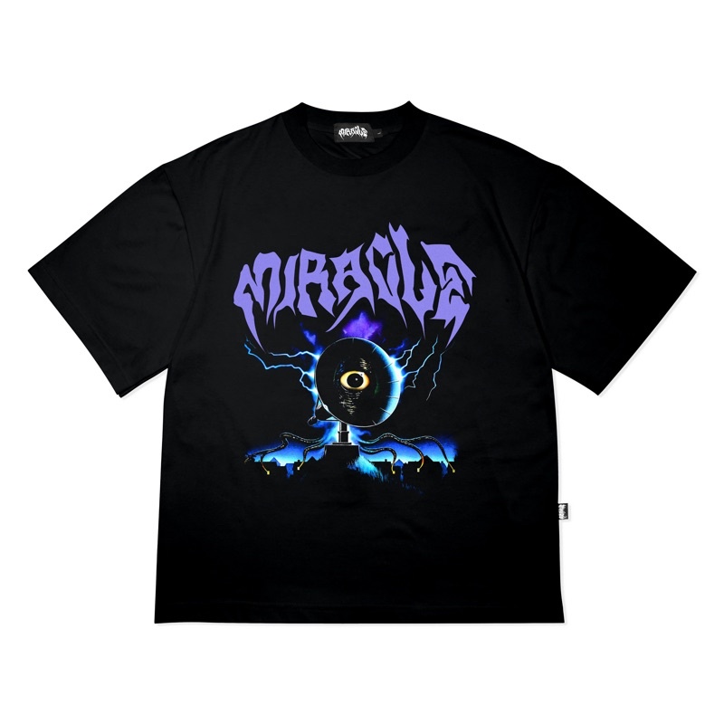 Miracle Mates - Videt Black Oversized T Shirt I Kaos Pria/Wanita I Heavy Cotton