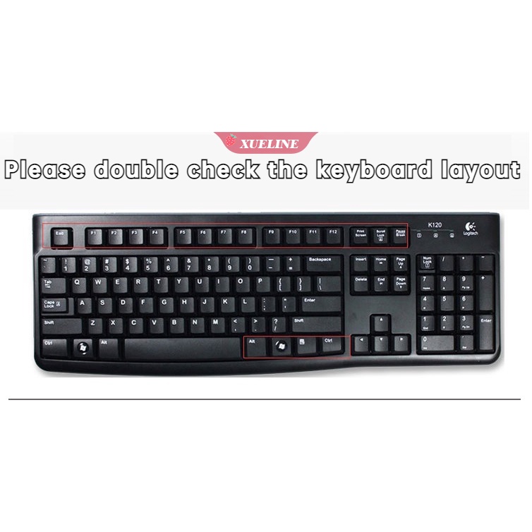 Logitech K120 MK120 Skin Silikon Pelindung Keyboard Slim Warna Hitam / Pink (ZXL)