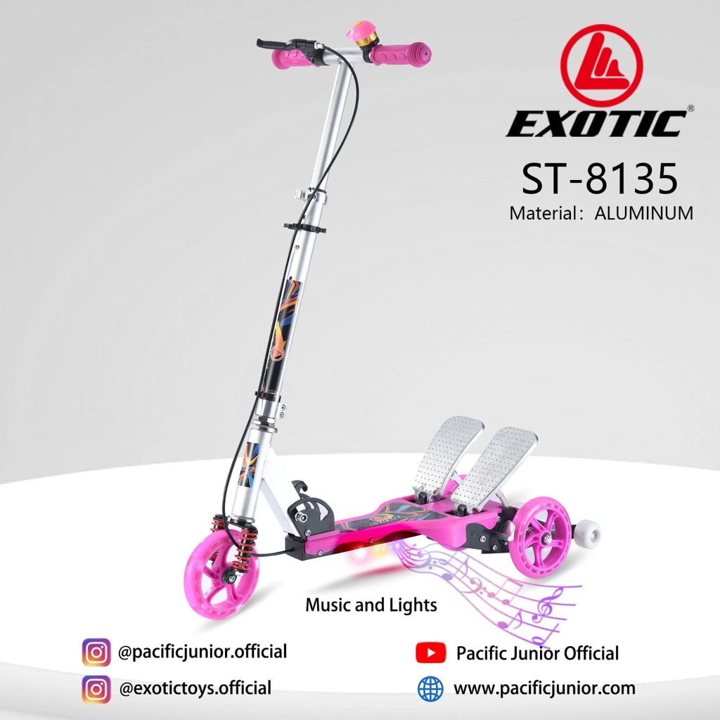 Skuter Scooter Otoped Anak Dua Pedal Injek Exotic ST-8135 MURAH ,  skuter anak dan dewasa murah