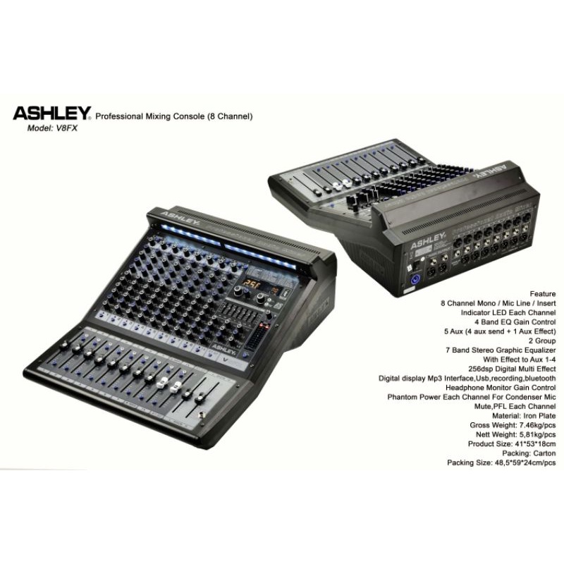 Mixer Ashley 8 Channel V8fx Original
