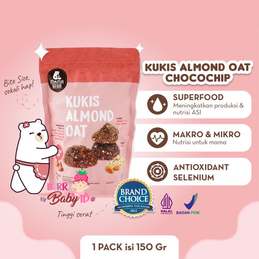 Mama Bear Kukis Almond Pelancar Asi Bumil Busui Keluarga MamaBear Berry Mart