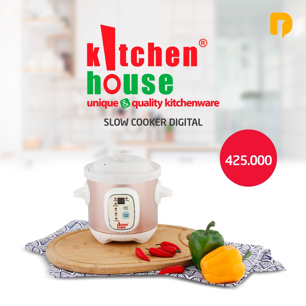 KITCHEN HOUSE SLOW COOKER DIGITAL 165 W BAHAN KERAMIK