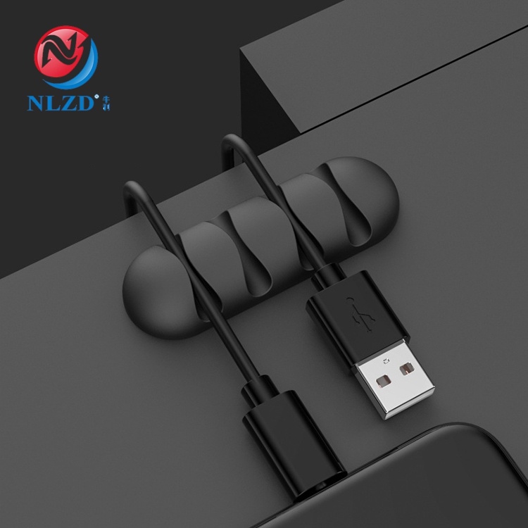 Penggulung Kabel Silikon Pengatur Kabel Di Bawah Meja Kabel Kawat Rapi Dudukan Pengisi Daya USB Klip Kabel