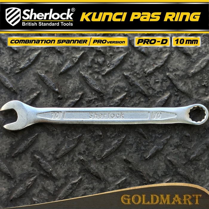 Kunci Pas Ring (Pro-D Series) uk. 10 mm Original Sherlock (1 Pcs)